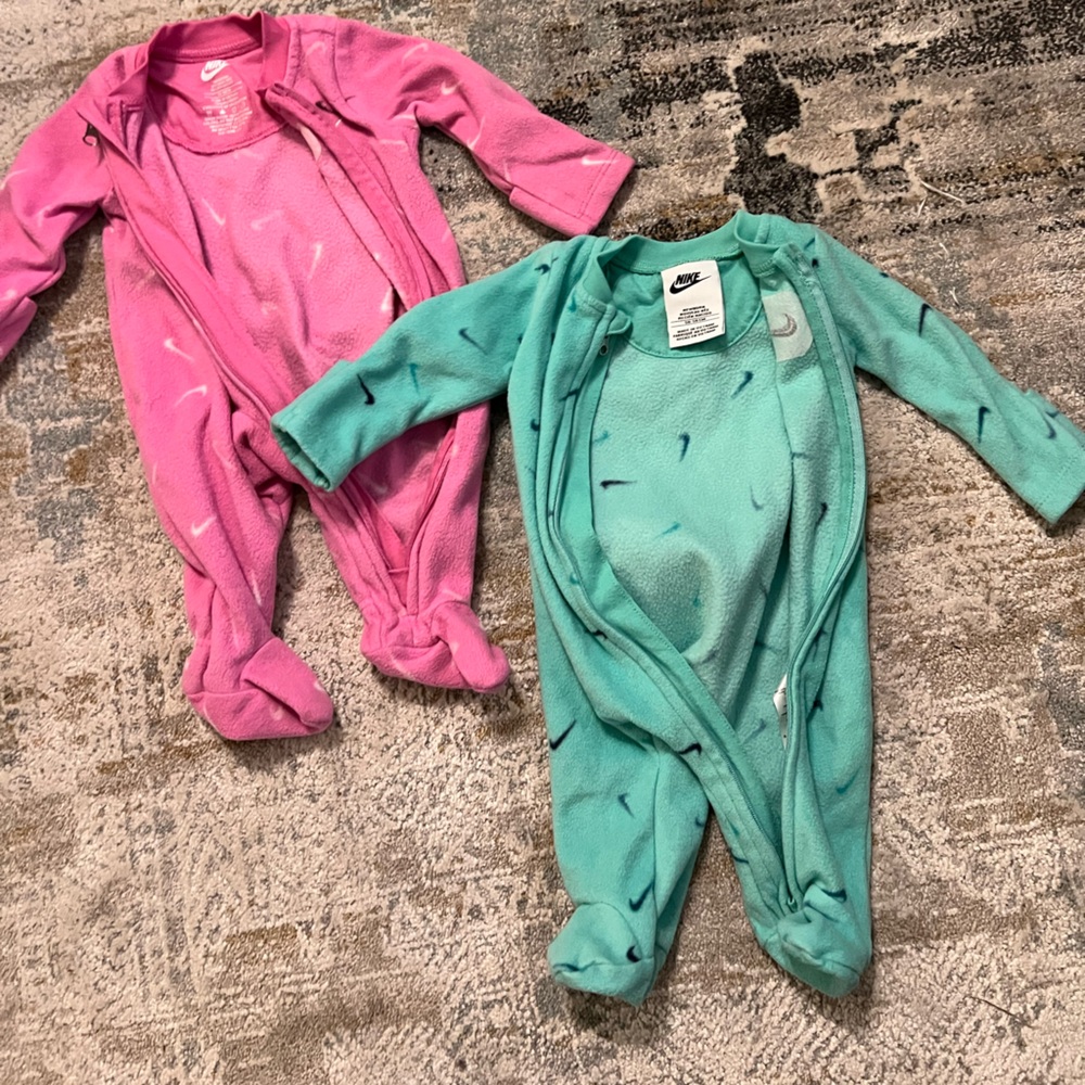 Pink and Teal Baby Onesies
